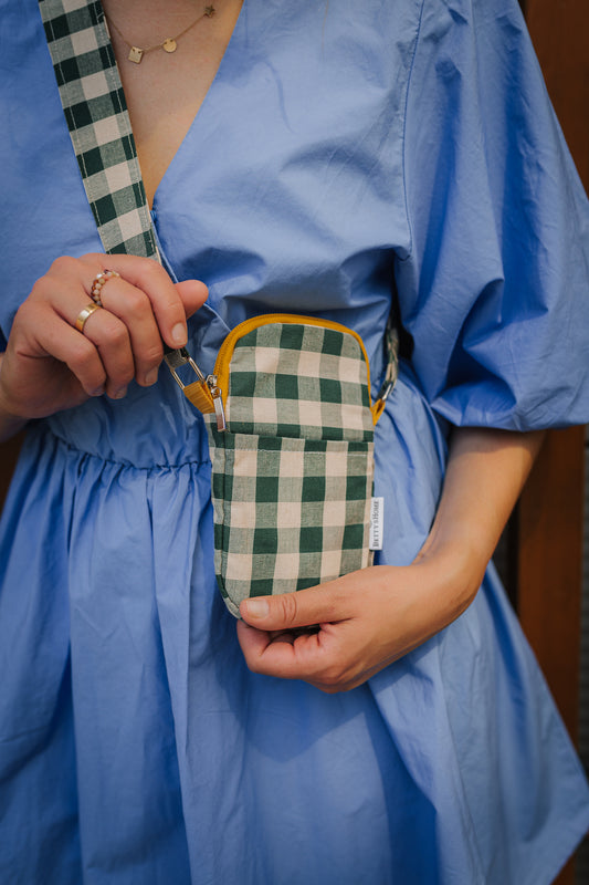 Phone Pouch | Gingham | Green Grass