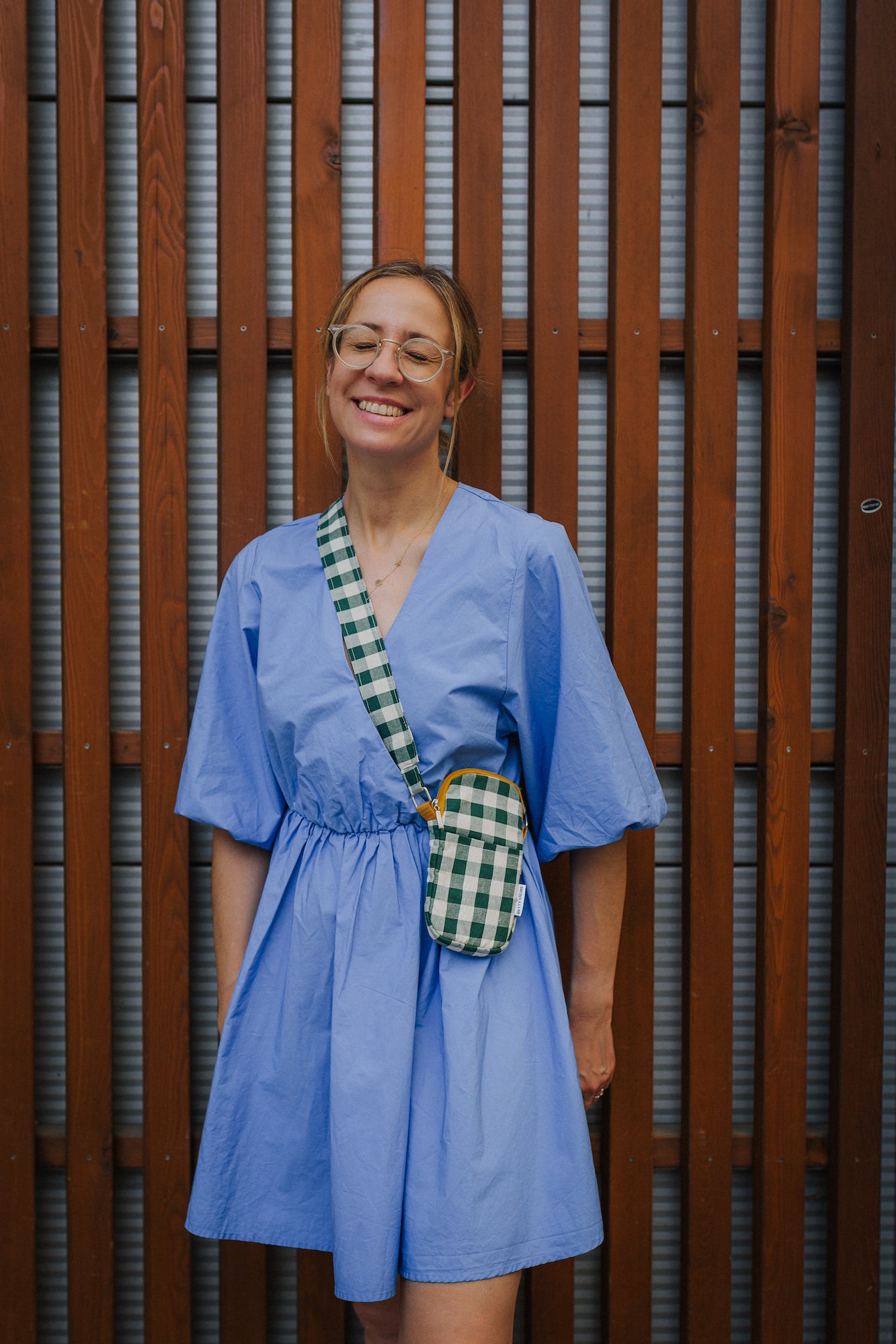 Phone Pouch | Gingham | Green Grass