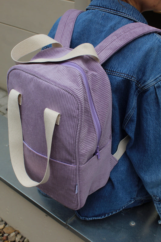 Großer Rucksack | Cord | Flieder