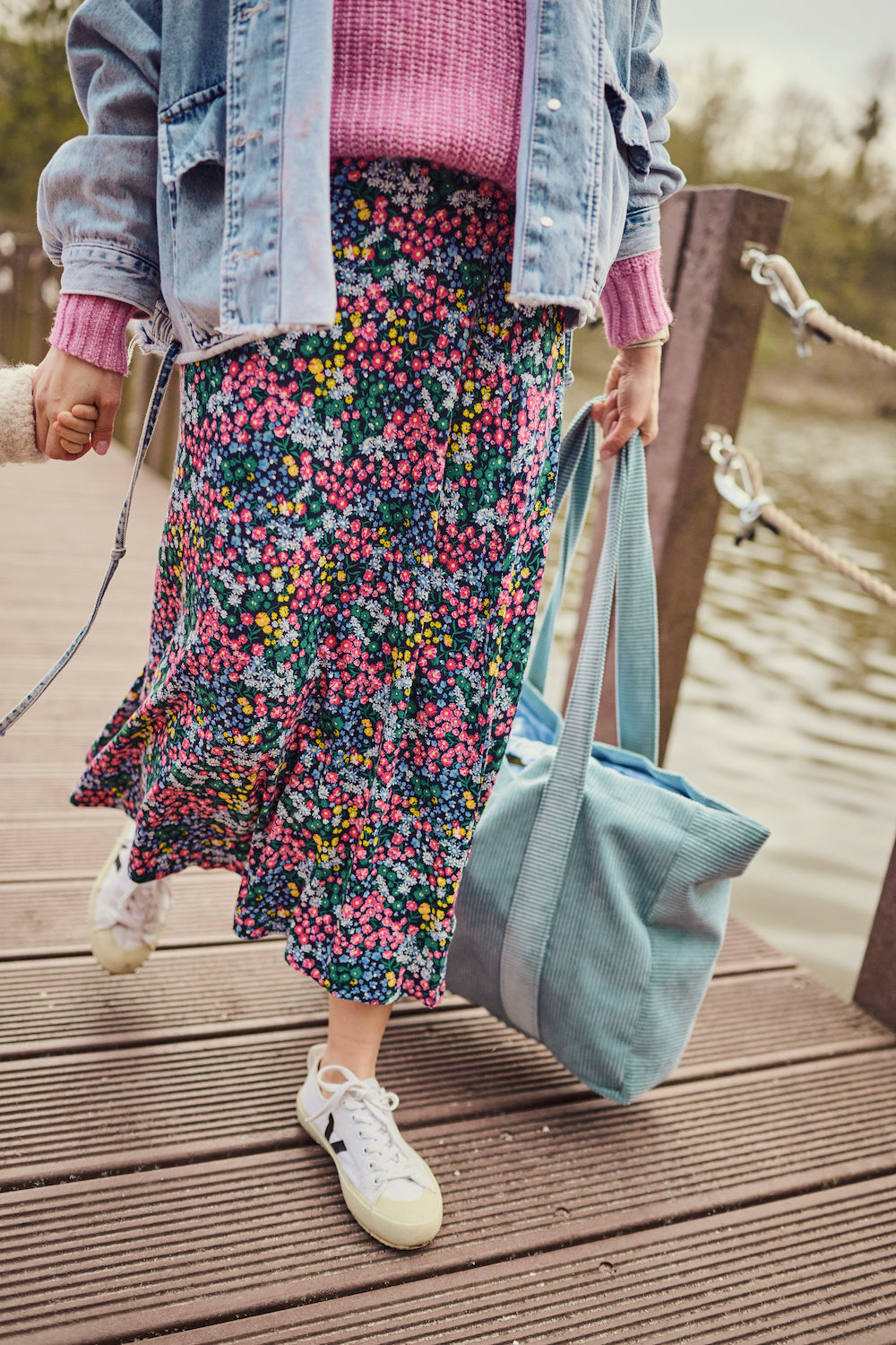 Cord-Shopper-Tasche Blau | Tragetasche Blau