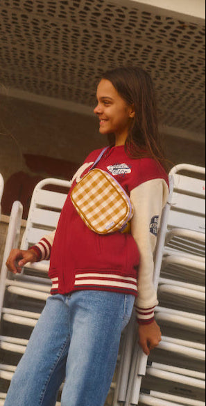 Hüfttasche Reise | Bauchtasche | Gingham | Sonnenblume