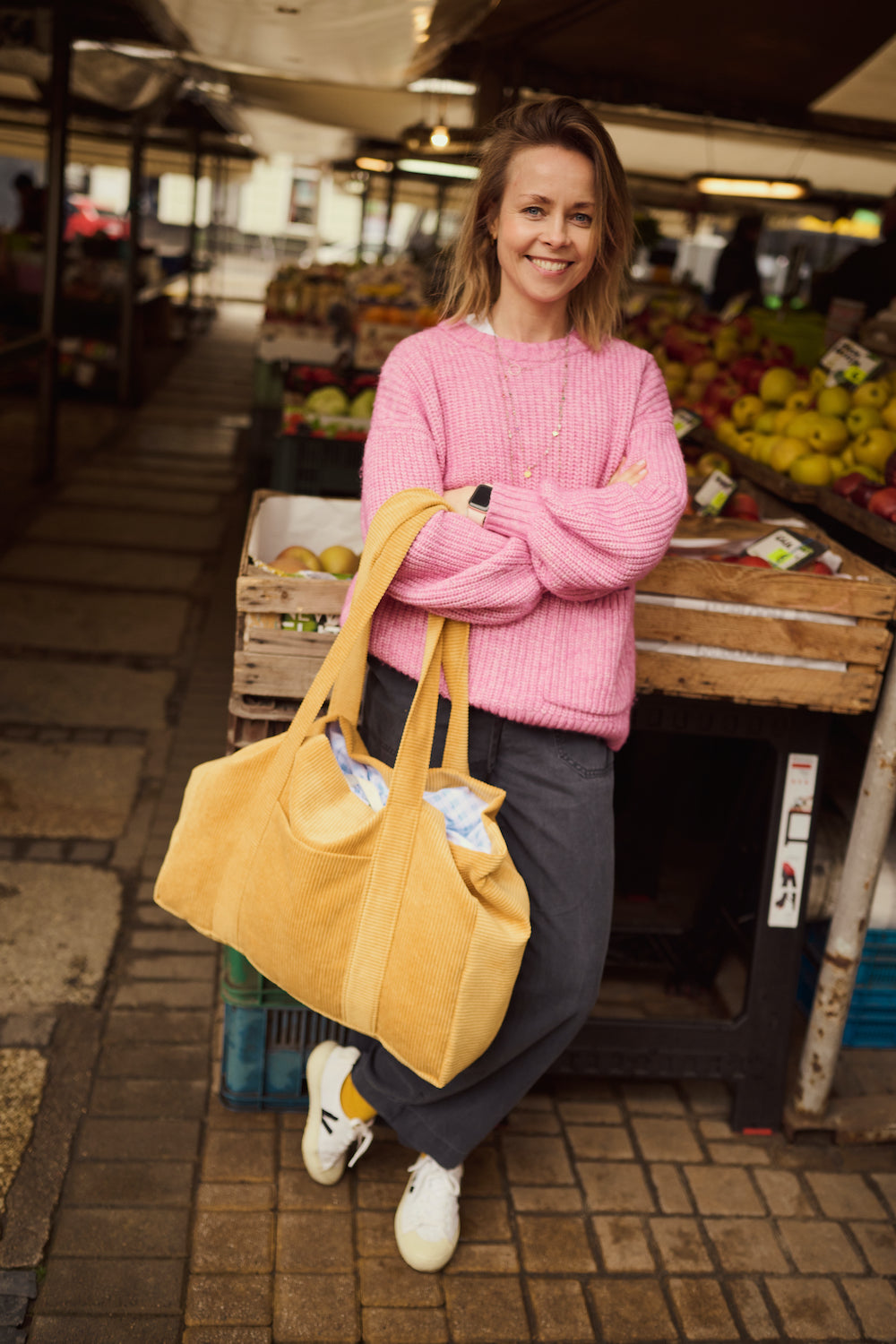 Corduroy Shopper Bag Yellow | Tote Bag Yellow